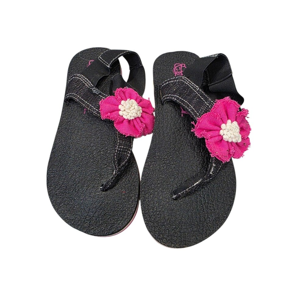 Sugar Pink Flower Flip Flop Sandals Size 8 Medium